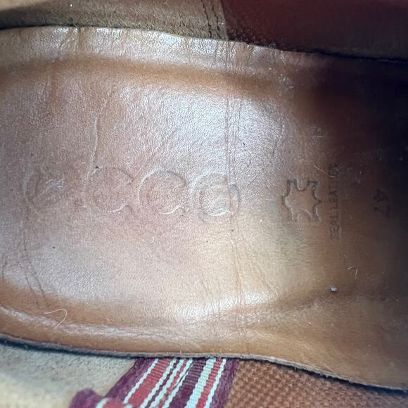 ECCO Men's Kyle Retro Fashion Sneakers Brown Leather EU 47/ US 13 Preppy Office - Picture 7 of 9